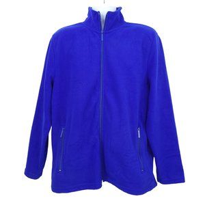 Knocker Polar Fleece Jacket Full Zip Mens Sz L Blue Long Sleeve Pockets